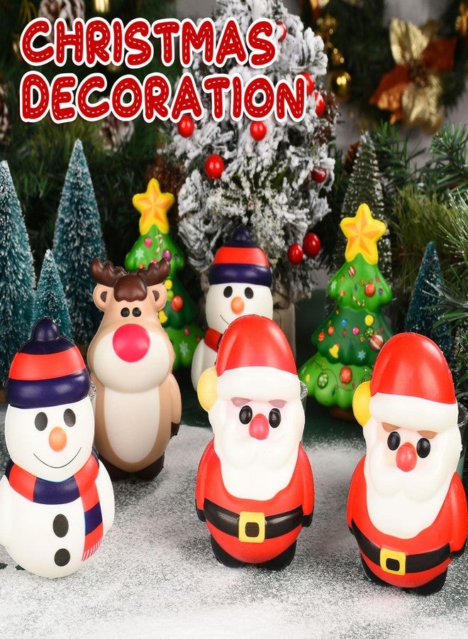 KFPPLXQ 8 Pack Christmas Squishy Toys Soft 4.5IN Christmas Squishies for Kids Includes Santa, Xmas Tree, Reindeer Snowman Decompression Stress Relief Hand Toy (4 Styles) - Image 3